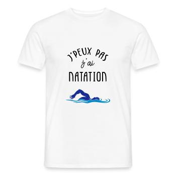 J'peux pas j'ai natation - T-shirt homme - blanc - Devant - AI Model Male 178 dark (178cm)