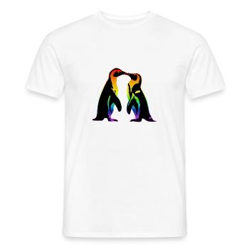 LGBT schwule verliebt Pinguine - Männer T-Shirt - Weiß - Vorne - AI Model Male 178 dark (178cm)