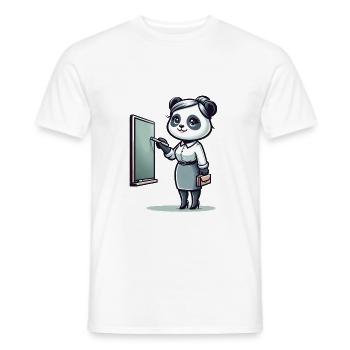 Cute Panda Teacher - Männer T-Shirt - Weiß - Vorne - AI Model Male 178 dark (178cm)