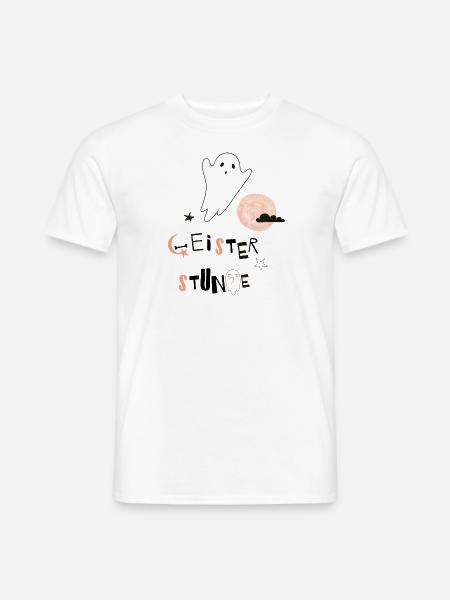 Geisterstunde Halloween Mond Grusel Stern Geschenk - Männer T-Shirt - Weiß