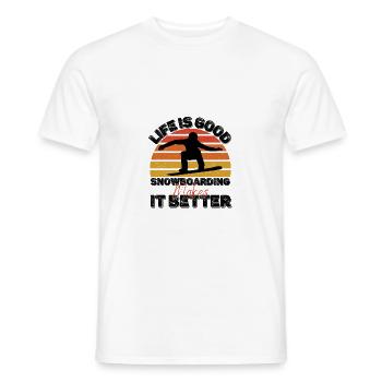 Snowboard - Männer T-Shirt - Weiß - Vorne - AI Model Male 178 dark (178cm)