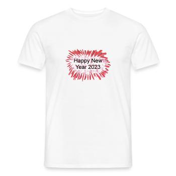 Bonne année 2023 - T-shirt homme - blanc - Devant - AI Model Male 178 dark (178cm)