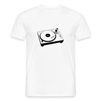 Vinyl Plattenspieler / Turntable - Männer T-Shirt - Weiß - Vorne - AI Model Male 178 dark (178cm)