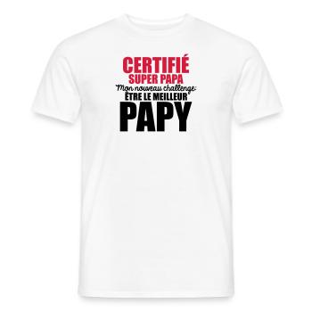 nouveau challenge être le meilleur papy - T-shirt homme - blanc - Devant - AI Model Male 178 dark (178cm)