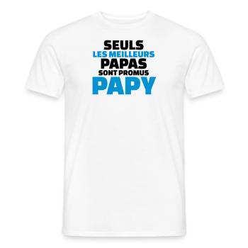 seuls les meilleurs papas sont promus papy - T-shirt homme - blanc - Devant - AI Model Male 178 dark (178cm)
