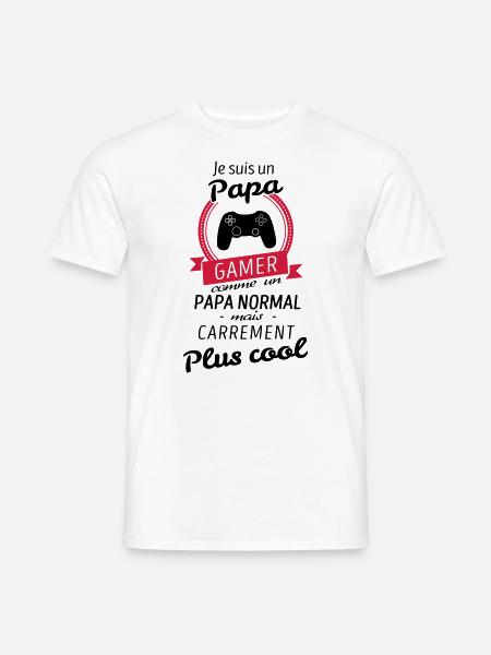 Je suis un papa Gamer - T-shirt homme - blanc