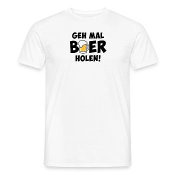 Aller chercher de la bière - T-shirt homme - blanc - Devant - AI Model Male 178 dark (178cm)
