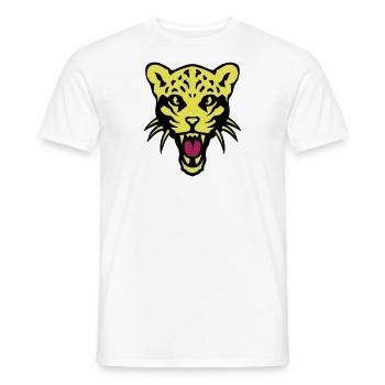 panthere head wild animal 3102 - Men's T-Shirt - white - Front - AI Model Male 178 dark (178cm)