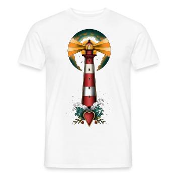 Lighthouse - Men's T-Shirt - white - Front - AI Model Male 178 dark (178cm)