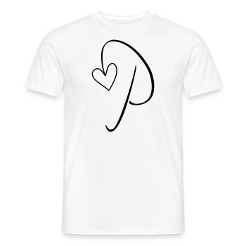 Letter P Letter-P Calligraphy - Men's T-Shirt - white - Front - AI Model Male 178 dark (178cm)