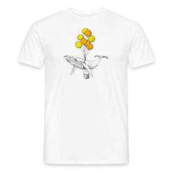 WHALE ON BALLOONS - Men's T-Shirt - white - Front - AI Model Male 178 dark (178cm)