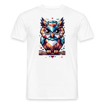 Polygon Owl Geometric - Men's T-Shirt - white - Front - AI Model Male 178 dark (178cm)