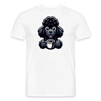 Pudel und Kaffee Frühaufsteher Motiv - Männer T-Shirt - Weiß - Vorne - AI Model Male 178 dark (178cm)