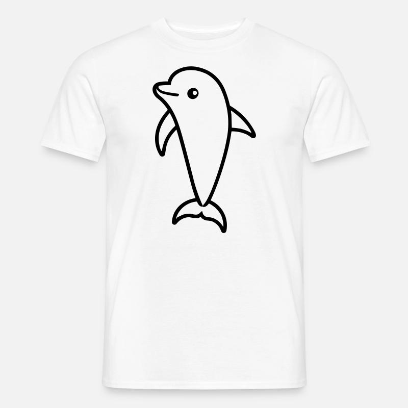 Delfin - Männer T-Shirt - Weiß
