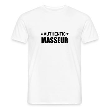 Massage Masseur Masseuse Work Job Travail - Men's T-Shirt - white - Front - AI Model Male 178 dark (178cm)