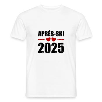 Après Ski 2025 Heart - Men's T-Shirt - white - Front - AI Model Male 178 dark (178cm)