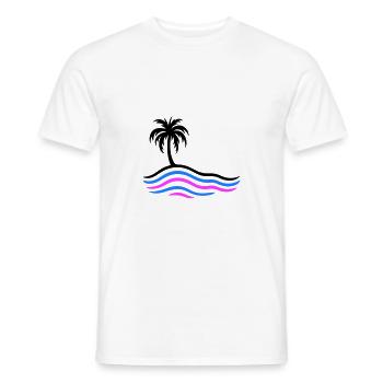 Île Palm Sea - T-shirt homme - blanc - Devant - AI Model Male 178 dark (178cm)