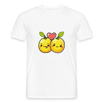 Zitrone Paar Liebe Herz Comic - Männer T-Shirt - Weiß - Vorne - AI Model Male 178 dark (178cm)