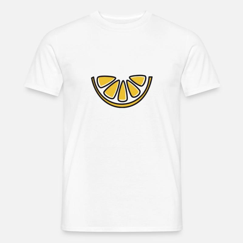 Zitrone, Zitronenscheibe - Männer T-Shirt - Weiß