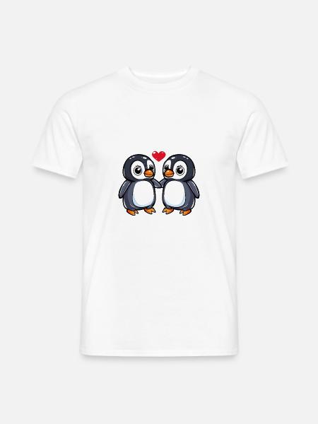Penguin Couple Valentine's Day - Men's T-Shirt - white