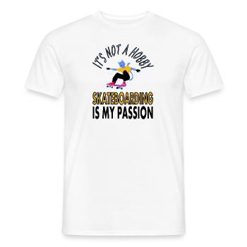 Skater Skateboard skateboarding longboard gift - Men's T-Shirt - white - Front - AI Model Male 178 dark (178cm)