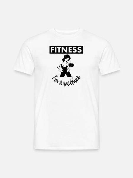 Fitness Fitnessstudio Hantel Gewicht Geschenkidee - Männer T-Shirt - Weiß