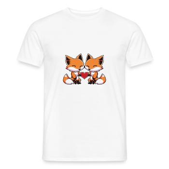 Couple Renard Saint-Valentin - T-shirt homme - blanc - Devant - AI Model Male 178 dark (178cm)