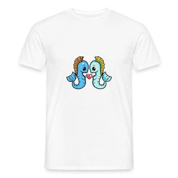 Seahorse Couple Valentine's Day - Men's T-Shirt - white - Front - AI Model Male 178 dark (178cm)