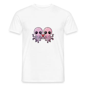 Oktopus Verliebt Valentinstag - Männer T-Shirt - Weiß - Vorne - AI Model Male 178 dark (178cm)