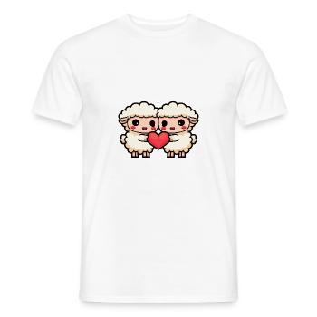 Schaf Paar Valentinstag - Männer T-Shirt - Weiß - Vorne - AI Model Male 178 dark (178cm)