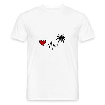 Heartbeat Palm Tree Holiday - T-shirt homme - blanc - Devant - AI Model Male 178 dark (178cm)