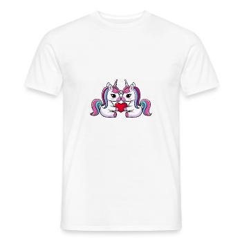 Licorne Couple Saint-Valentin - T-shirt homme - blanc - Devant - AI Model Male 178 dark (178cm)