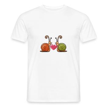Escargot Couple Saint-Valentin - T-shirt homme - blanc - Devant - AI Model Male 178 dark (178cm)