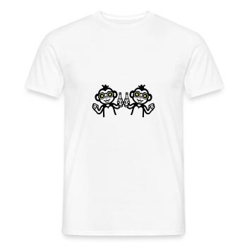 Monkeys buvant de la bière d’équipe - T-shirt homme - blanc - Devant - AI Model Male 178 dark (178cm)