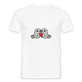 Robbe Paar Valentinstag - Männer T-Shirt - Weiß - Vorne - AI Model Male 178 dark (178cm)