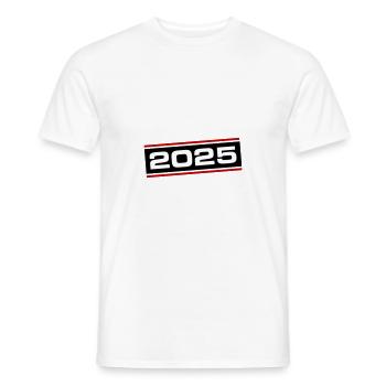 2025 Jahr - Männer T-Shirt - Weiß - Vorne - AI Model Male 178 dark (178cm)