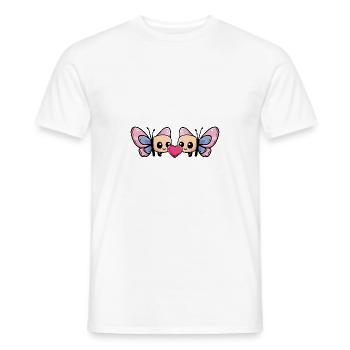 Schmetterling Paar Valentinstag - Männer T-Shirt - Weiß - Vorne - AI Model Male 178 dark (178cm)