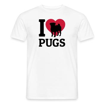 I love Pugs - T-shirt homme - blanc - Devant - AI Model Male 178 dark (178cm)