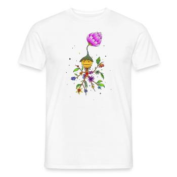 Mystischer Kobold Blumenliebe SVENPAINT - Männer T-Shirt - Weiß - Vorne - AI Model Male 178 dark (178cm)