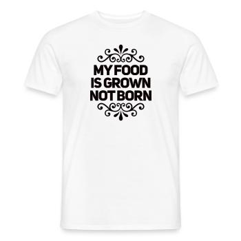 Ma nourriture est cultivée pas née - T-shirt homme - blanc - Devant - AI Model Male 178 dark (178cm)