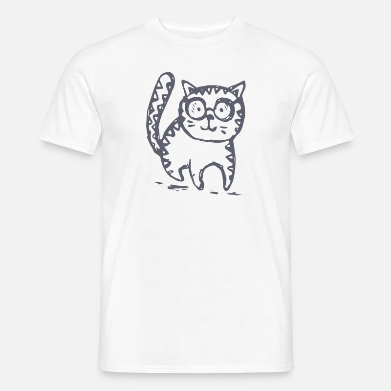 Katze - Männer T-Shirt - Weiß