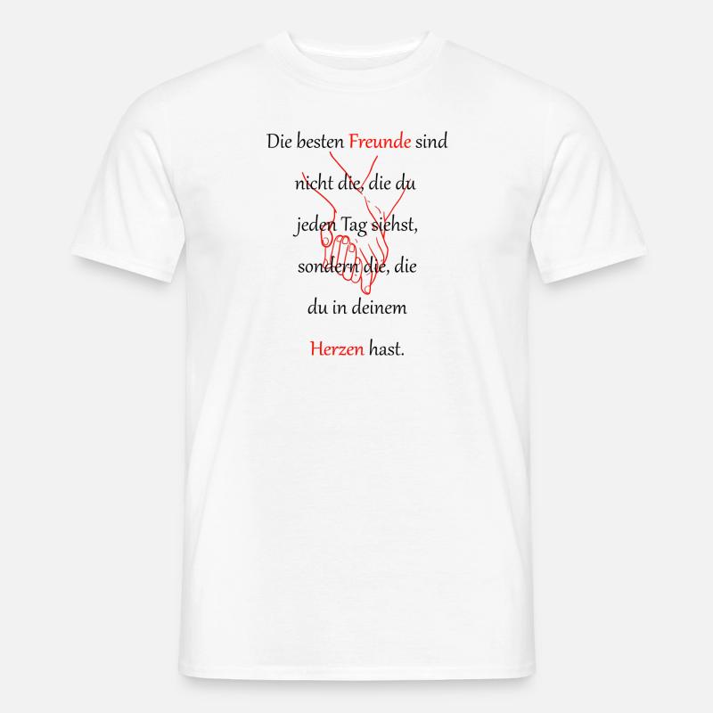 Spruch mit händen - Männer T-Shirt - Weiß