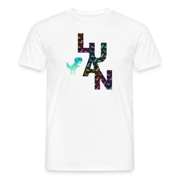 LUAN - Schöner Jungen Name mit Dinosaurier - Männer T-Shirt - Weiß - Vorne - AI Model Male 178 dark (178cm)