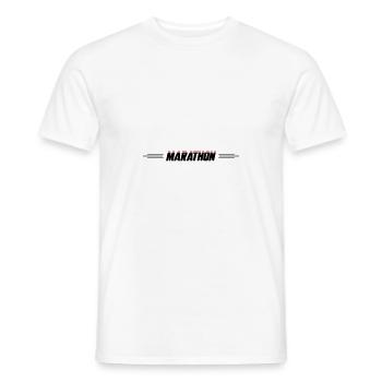 Marathon Running Line - Men's T-Shirt - white - Front - AI Model Male 178 dark (178cm)