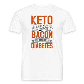 Keto because bacon better than diabetes - T-shirt homme - blanc - Devant - AI Model Male 178 dark (178cm)