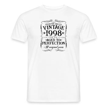 1998 vintage vintage 25 years birthday gift - Men's T-Shirt - white - Front - AI Model Male 178 dark (178cm)