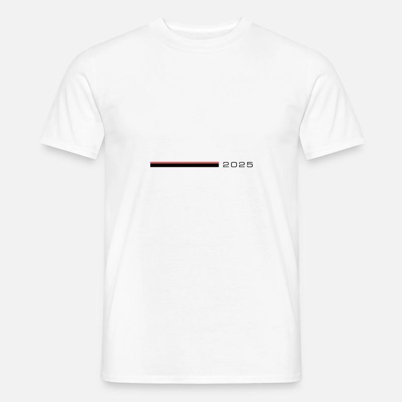 2025 Strich - Männer T-Shirt - Weiß