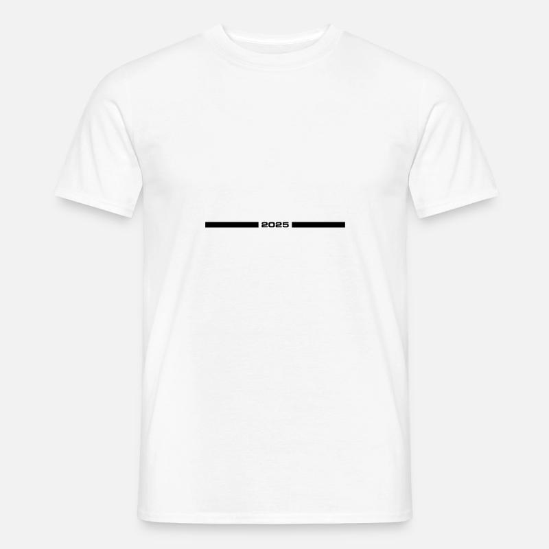 2025 Strich - Männer T-Shirt - Weiß