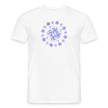 Squared triangles blue - Mandala made with Love - Men's T-Shirt - white - Front - AI Model Male 178 dark (178cm)
