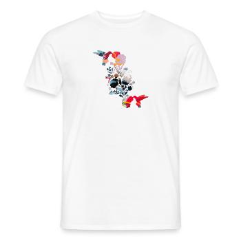kolibri,aquarell,Illustration,blumen, ranke,floral - Männer T-Shirt - Weiß - Vorne - AI Model Male 178 dark (178cm)